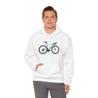Road Bike Hoodie – Minimal Teal Bicycle Graphic Hoodie for Cyclists